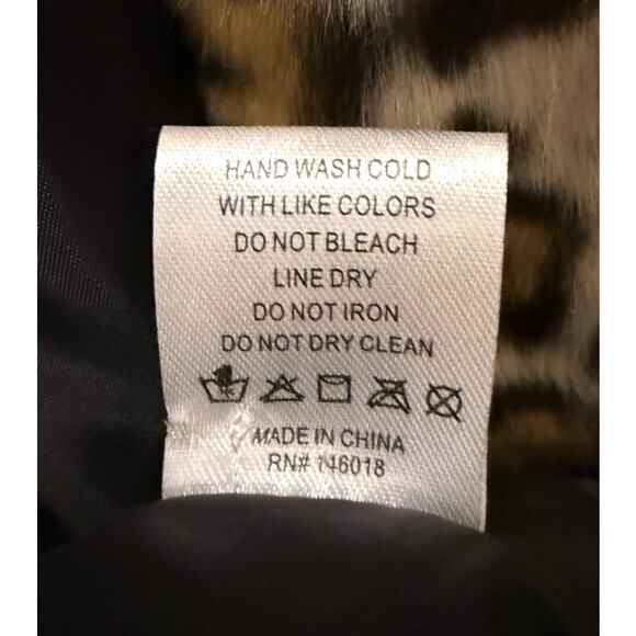 Lost+Wander Long Leopard Faux Fur Coat Women L Large - Picture 7 of 7